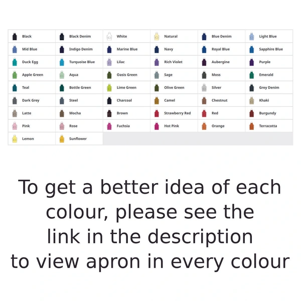  Apron Colour Options